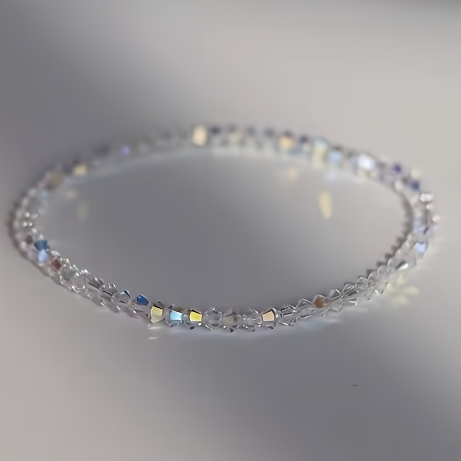 Women's Elegant Thin Bracelet with Shiny Acrylic Beads